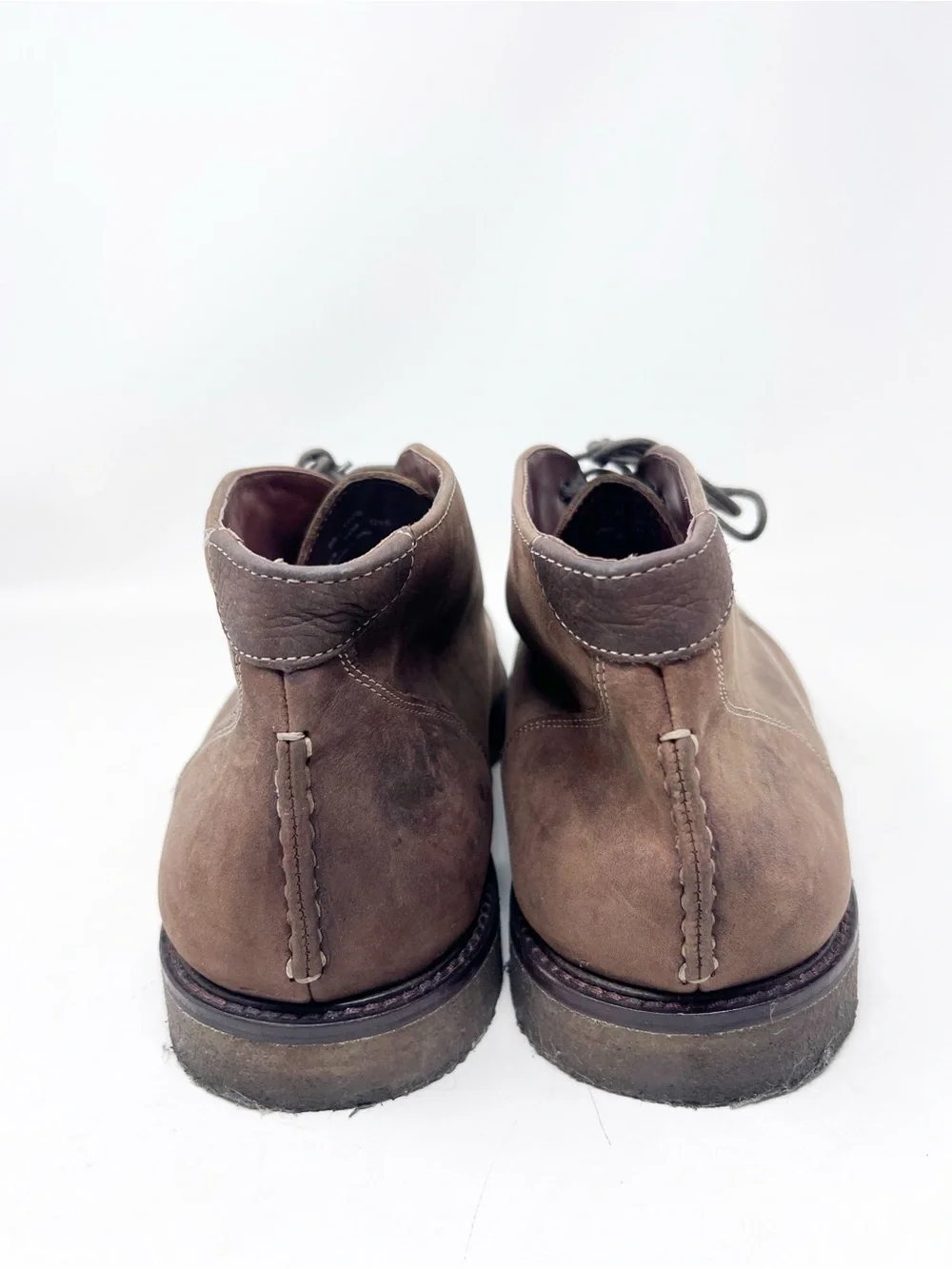 JOHNSTON & MURPHY BROWN LEATHER ANKLE SHAFT LACE UP BOOTS MENS 14M